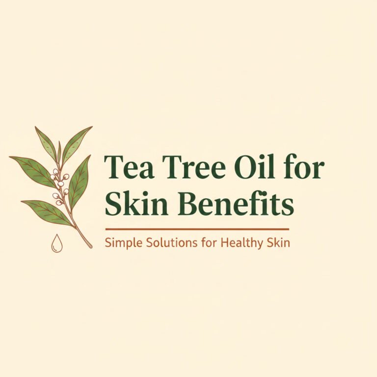 tea tree oil for skin benefits - header image and text