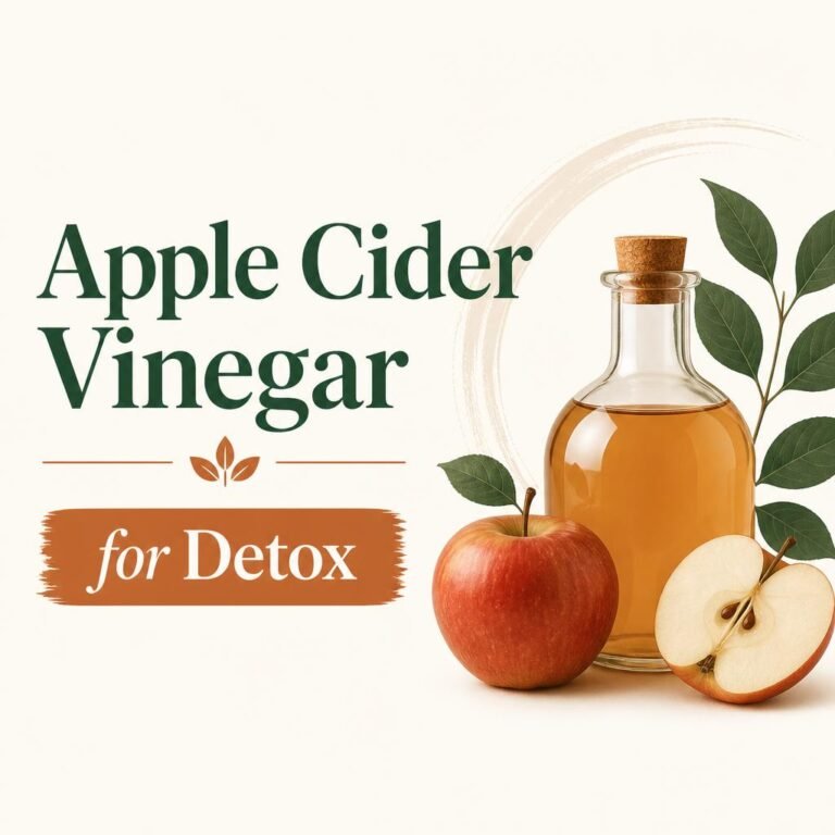 Glass of apple cider vinegar for detox drink with lemon on a kitchen counter