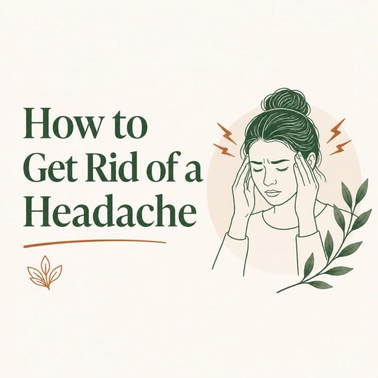 Woman wanting to learn how to get rid of a headache using natural remedies at home